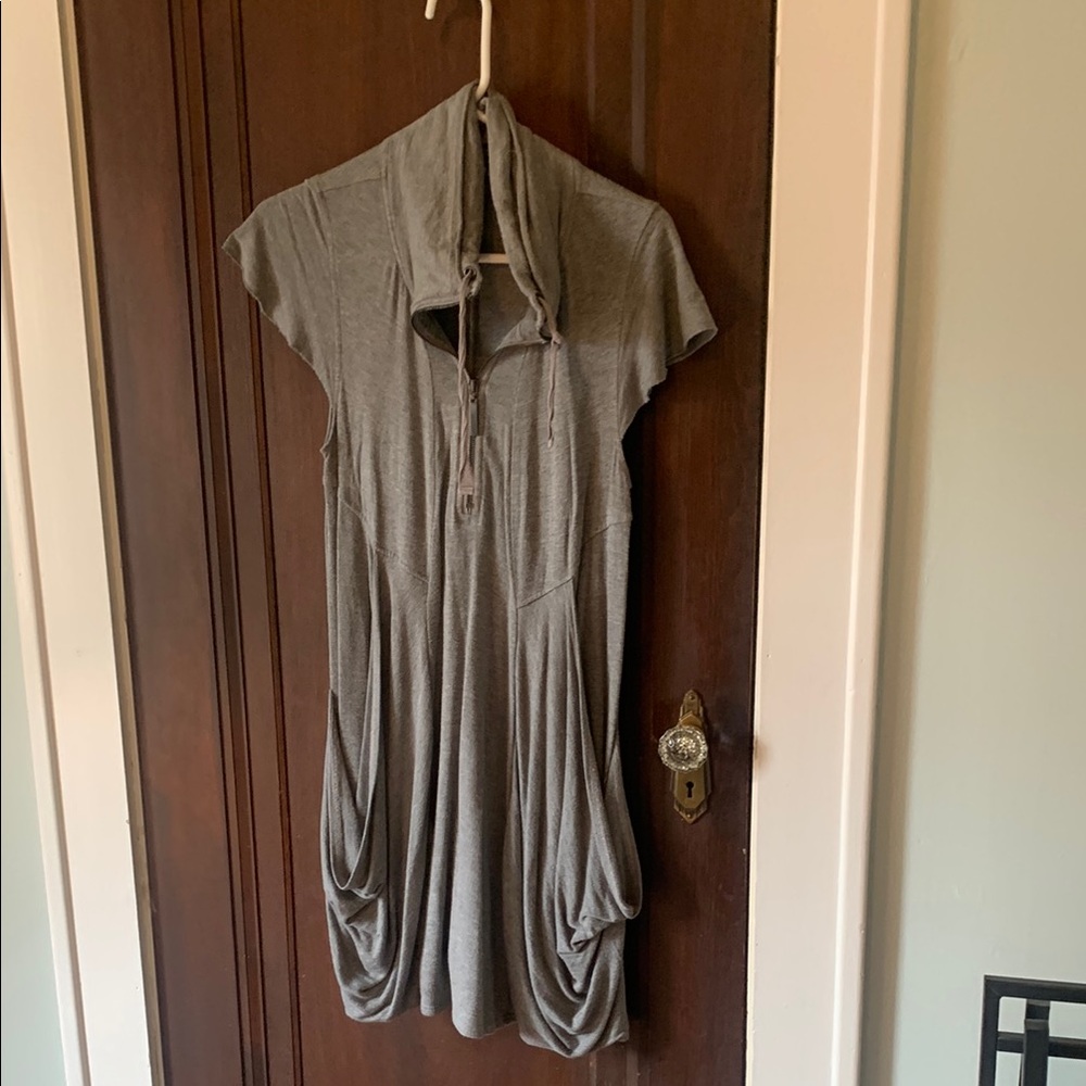 Gray Cowl Neck Top